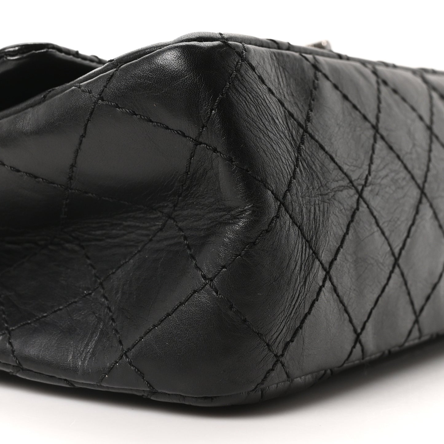 Aged Calfskin Quilted 2.55 Reissue 225 Flap Black