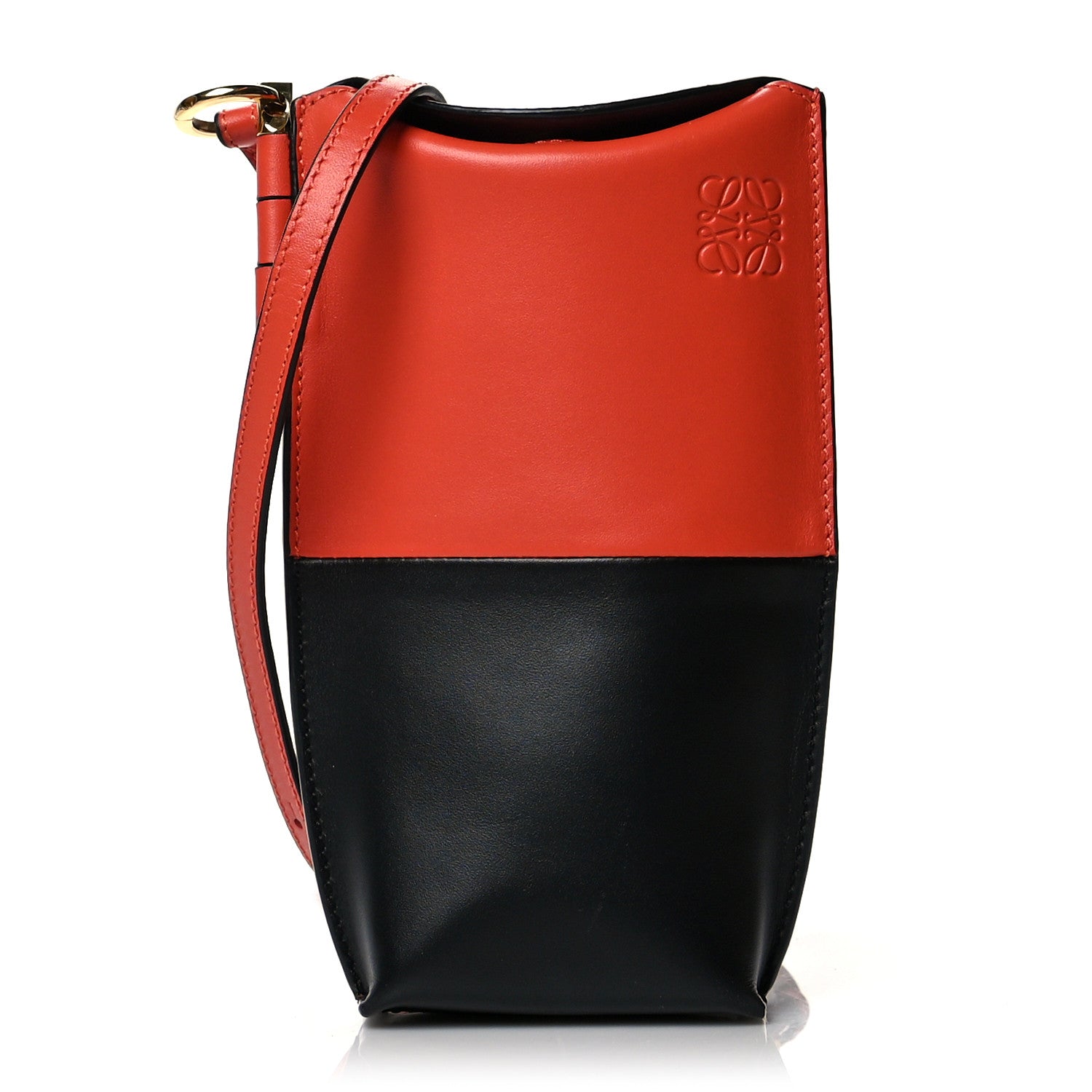 Loewe Smooth Calfskin Mini Gate Pocket Black Orange 1 of 9