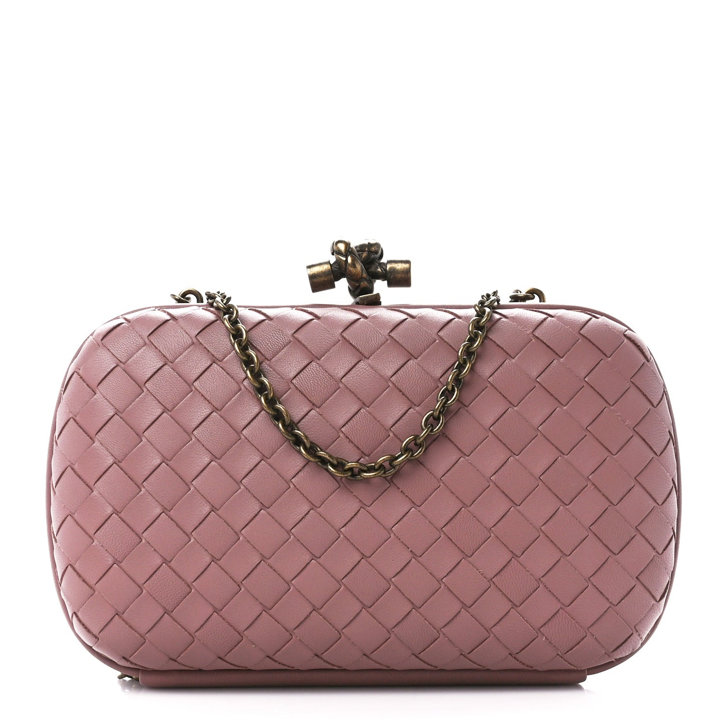 Nappa Intrecciato Chain Knot Clutch Watteau