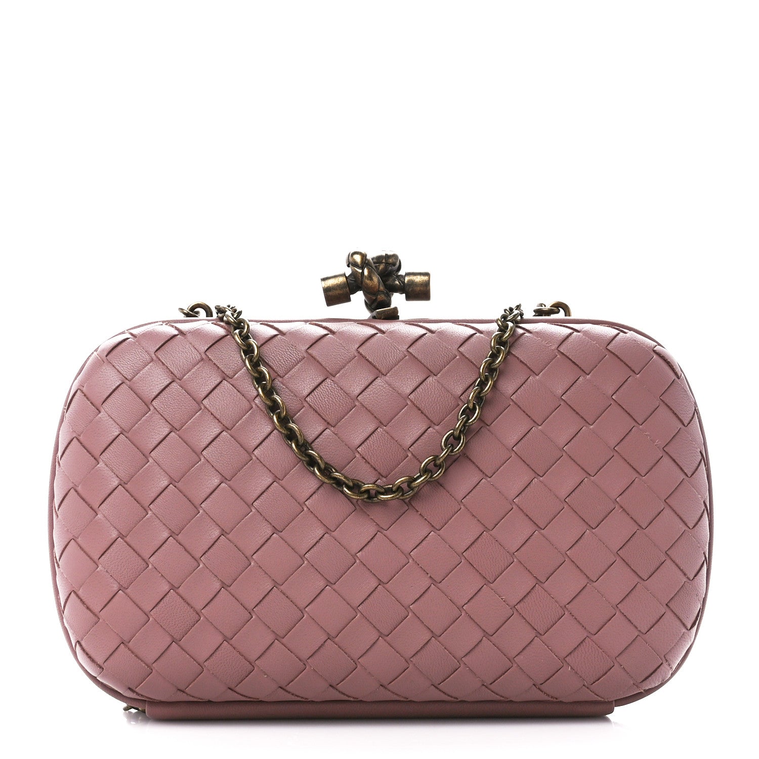 Bottega Veneta Nappa Intrecciato Chain Knot Clutch Watteau 1 of 9