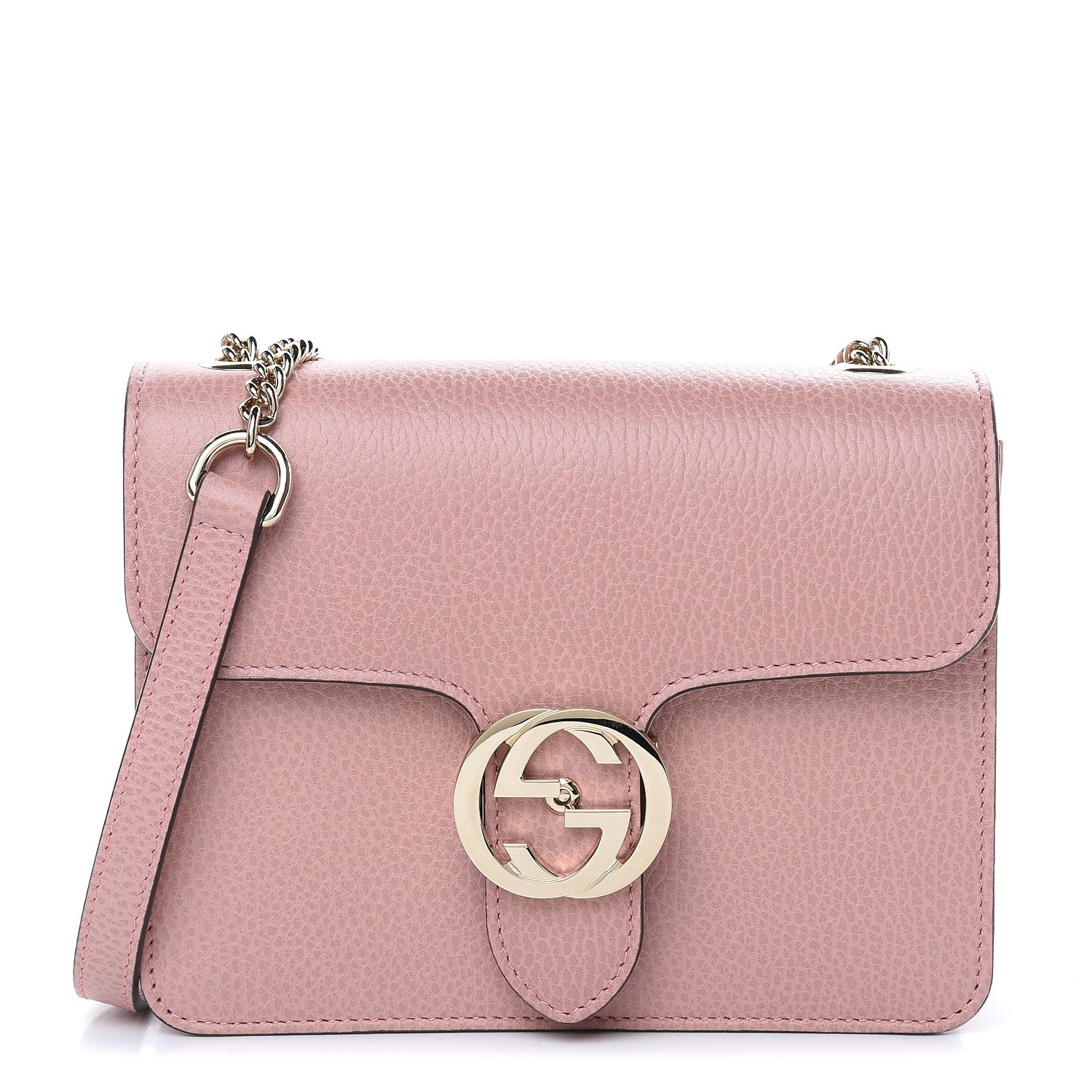 Gucci Dollar Calfskin Small Interlocking G Shoulder Bag Soft Pink 1 of 9