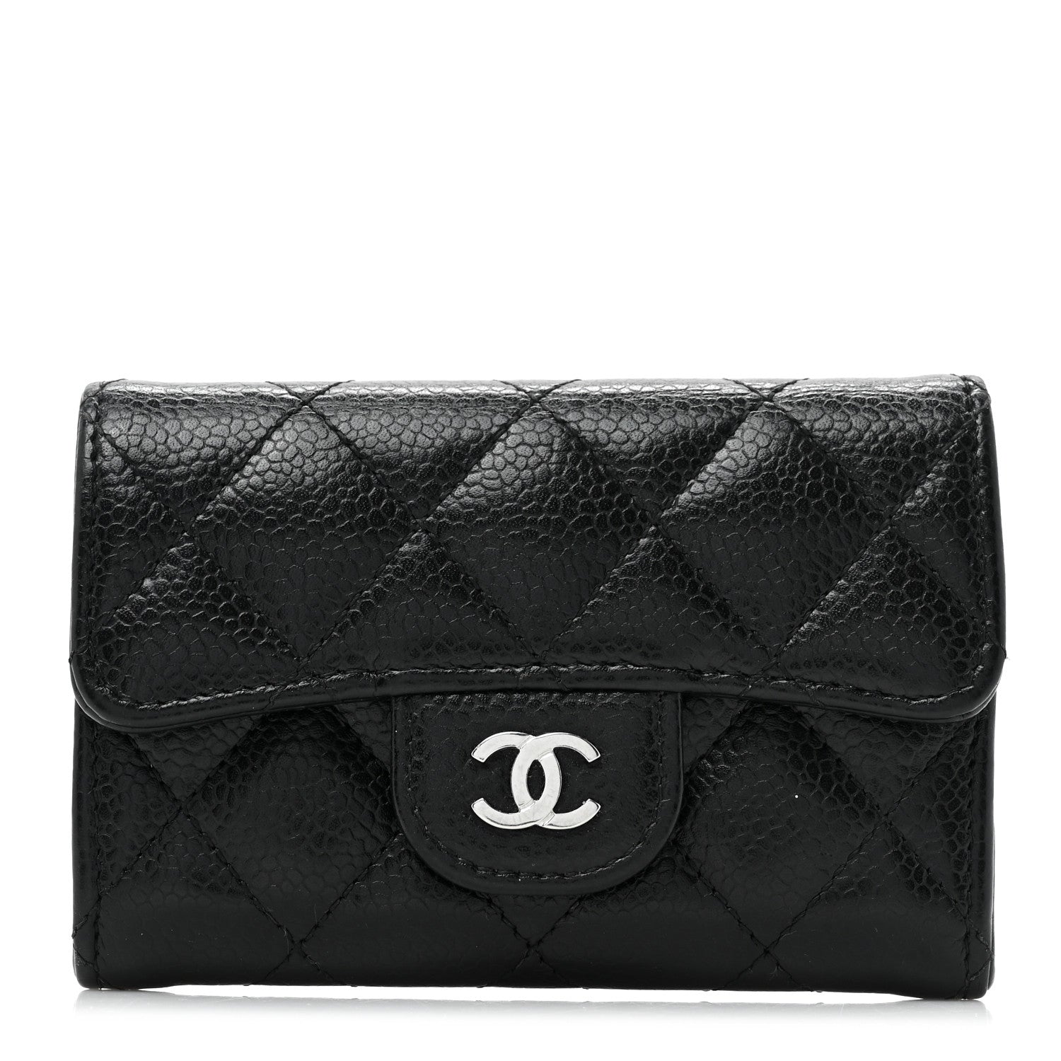 Chanel Caviar Quilted Flap Card Holder Wallet Black 1 of 13