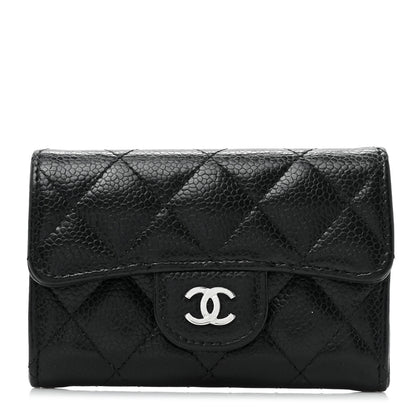 Chanel Caviar Quilted Flap Card Holder Wallet Black 1 of 13