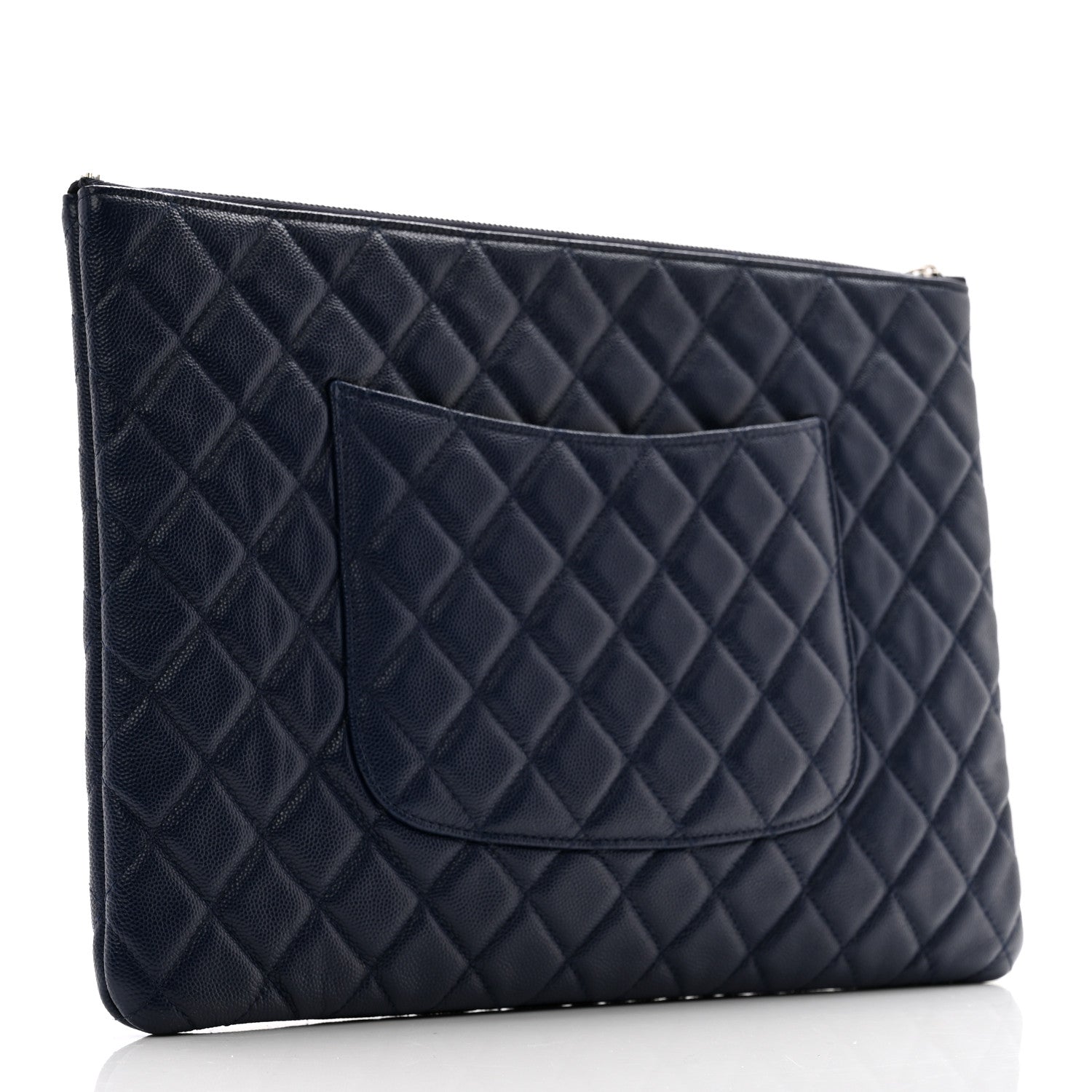 Chanel Caviar Quilted Large Cosmetic Case Navy 3 of 10