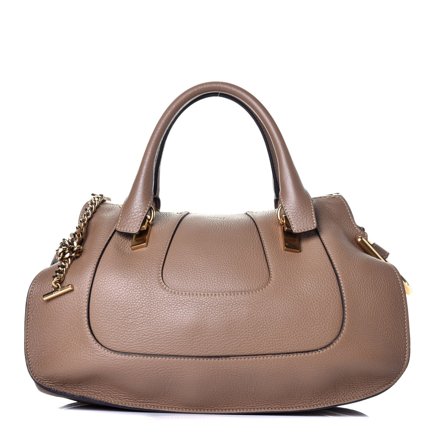 Grained Calfskin Hayley Double Carry Satchel Nut
