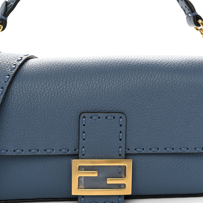 Fendi Cuoio Roma Sellerissima Nappa Sintetica Tape Stitch Baguette Mirto 7 of 9