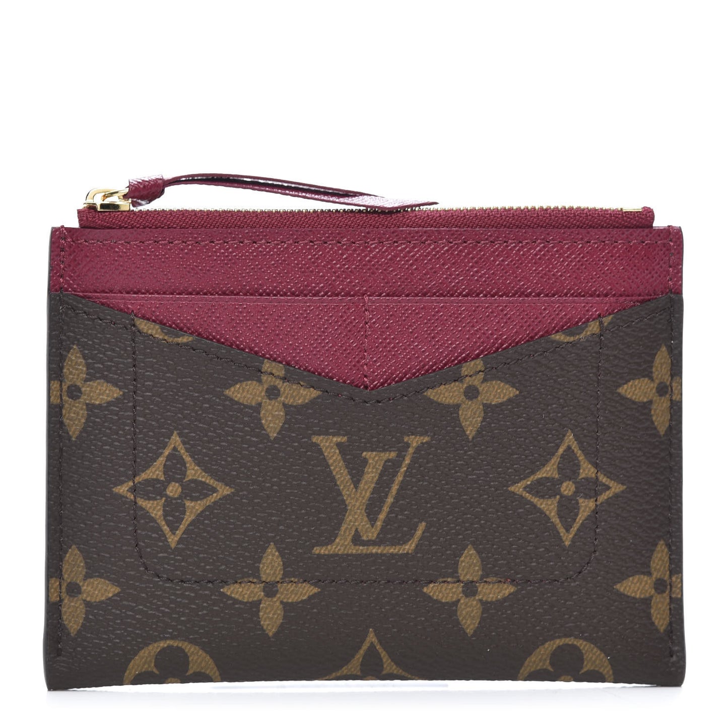 Monogram Zipped Card Holder Fuchsia
