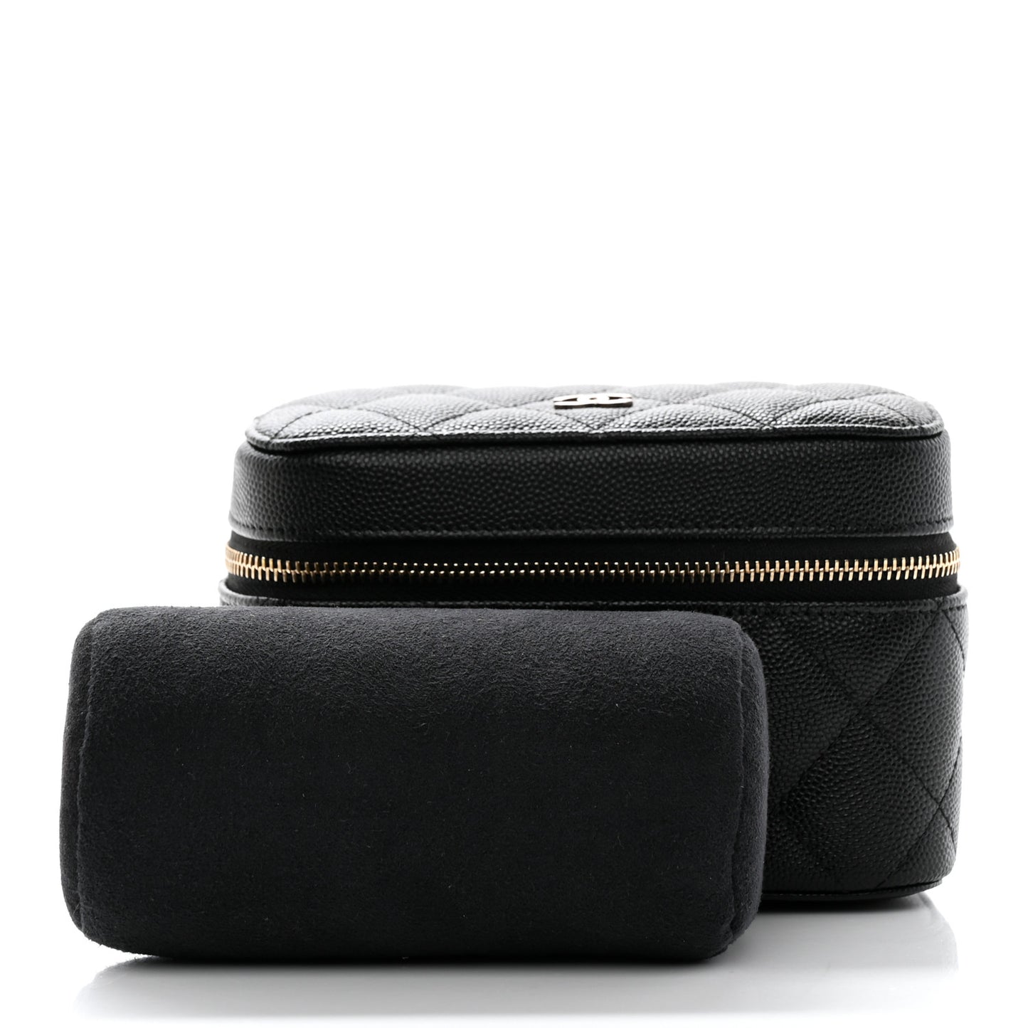 Caviar Quilted Watch Case Black
