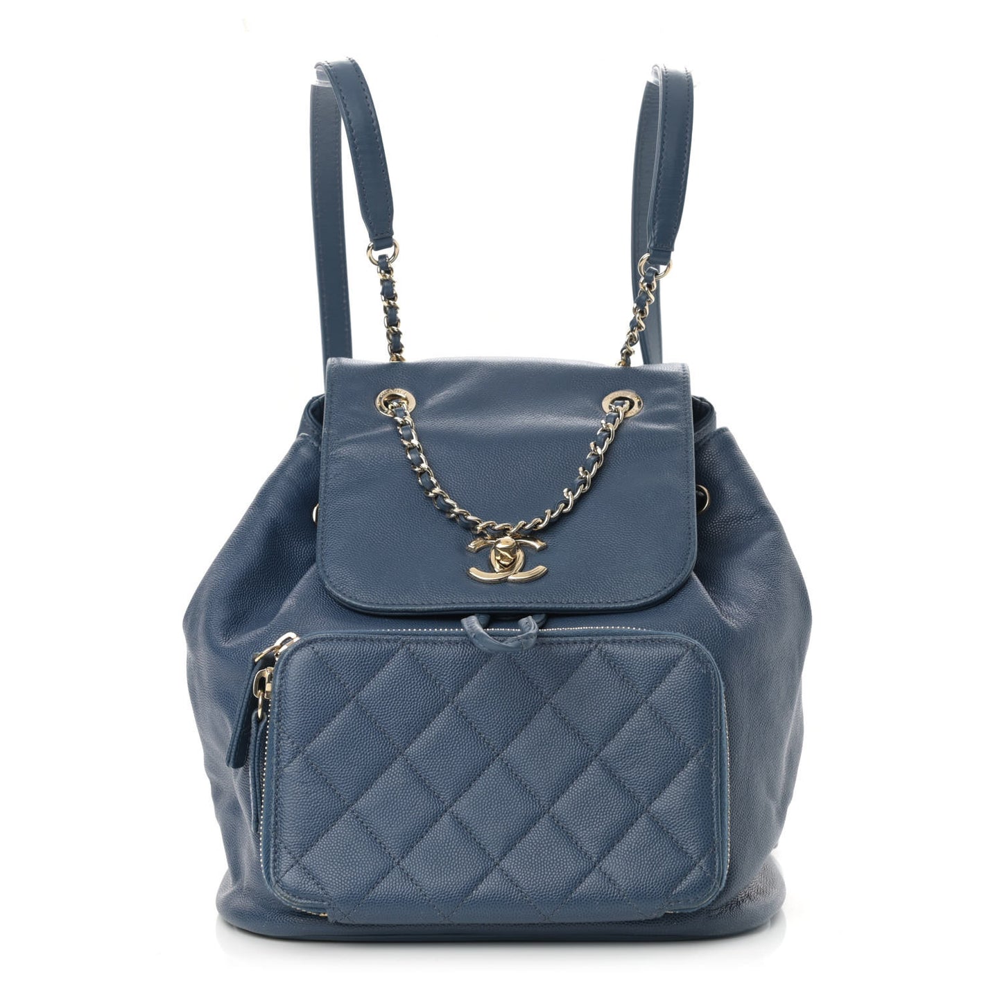 Caviar Quilted Business Affinity Backpack Blue