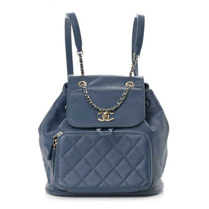 Chanel Caviar Quilted Business Affinity Backpack Blue 1 of 16
