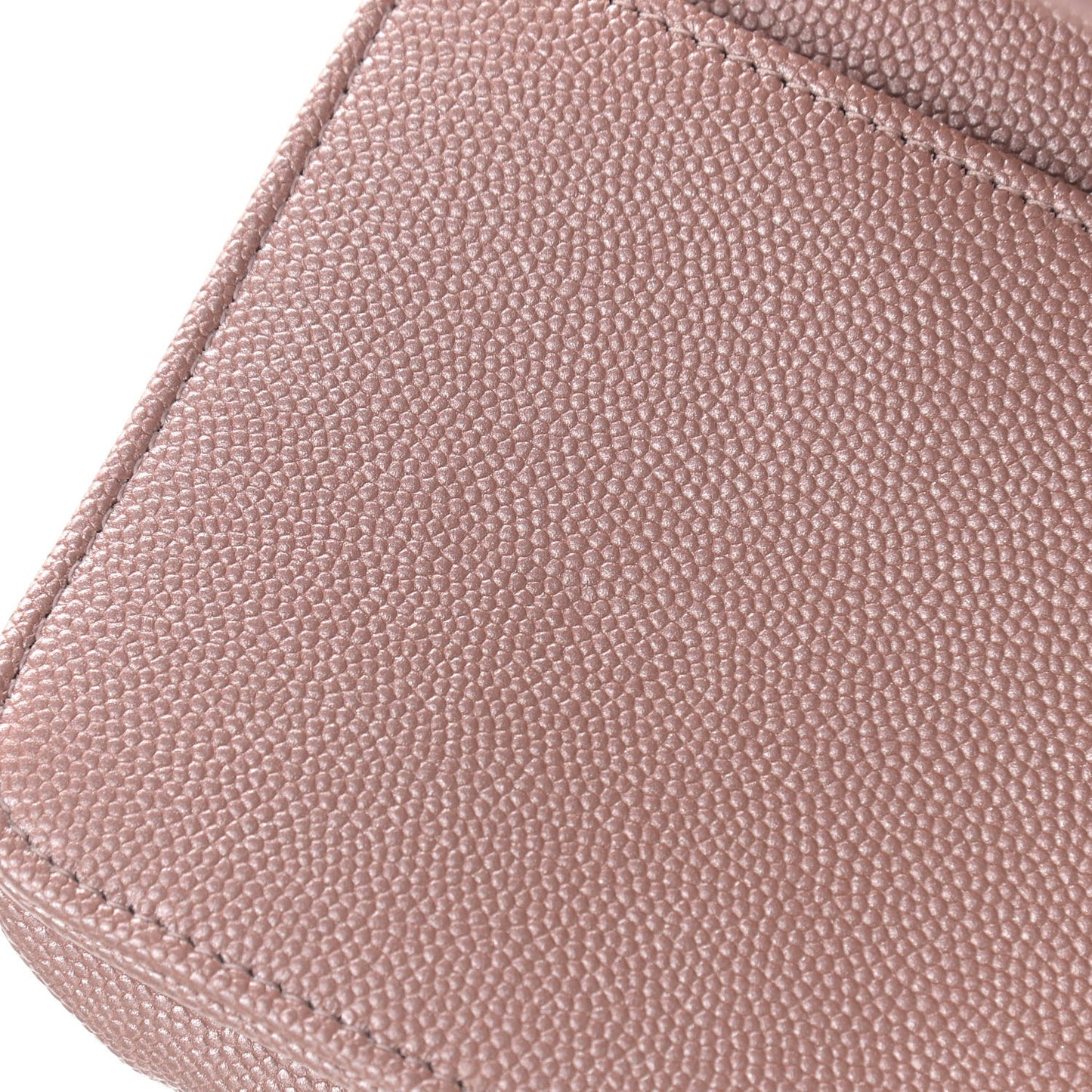 Metallic Caviar Chevron Quilted Vintage Mademoiselle Wallet On Chain WOC Pink