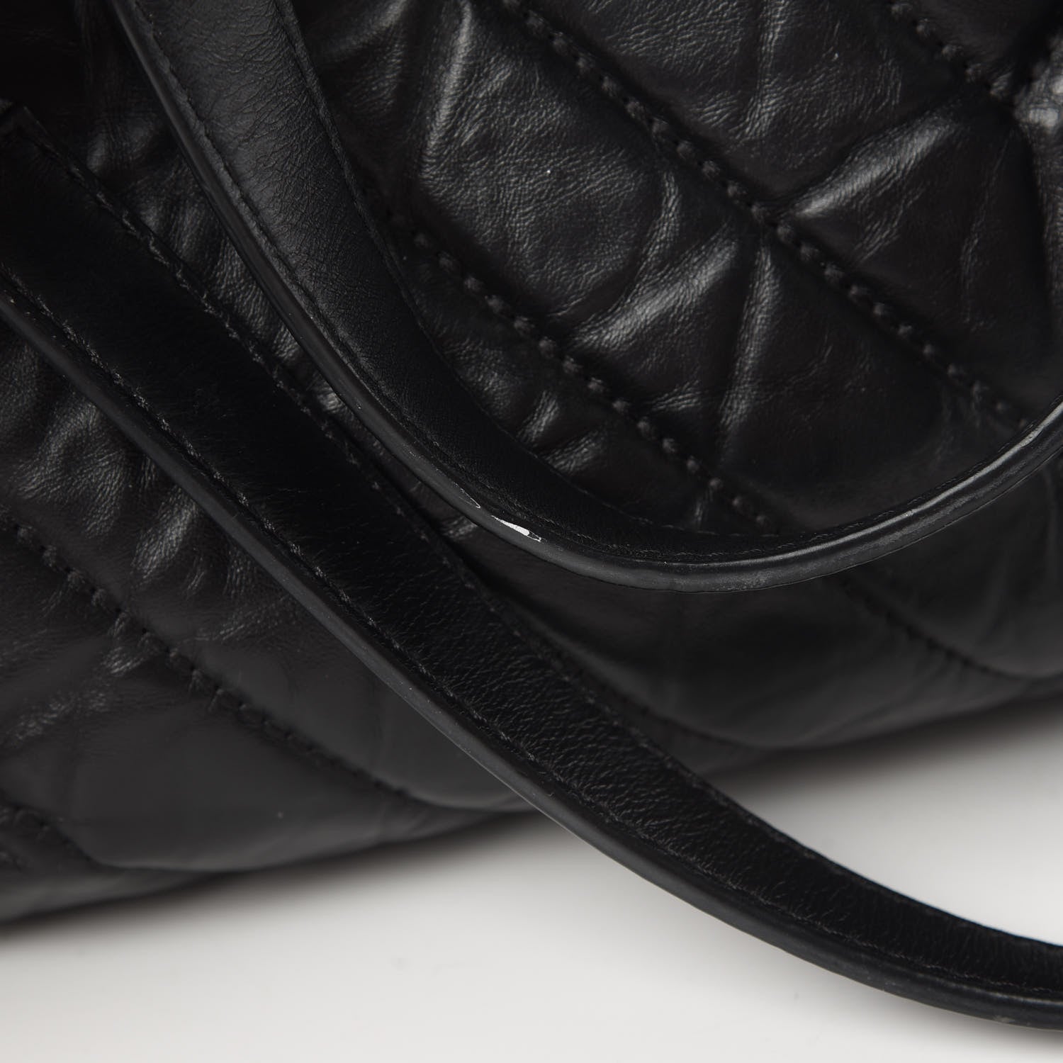 Chanel Aged Calfskin Chevron Quilted Duffle Bag Black 12 of 12