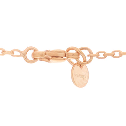 Hermes Rose Gold Plated Swift As De Coeur Necklace Black 4 of 7