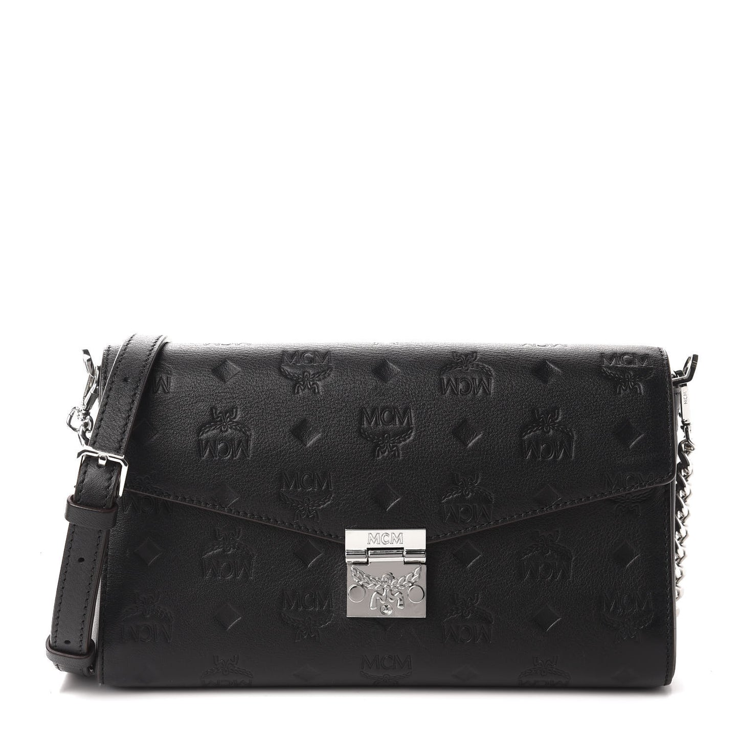 Calfskin Ottomar Monogram Crossbody Bag Black