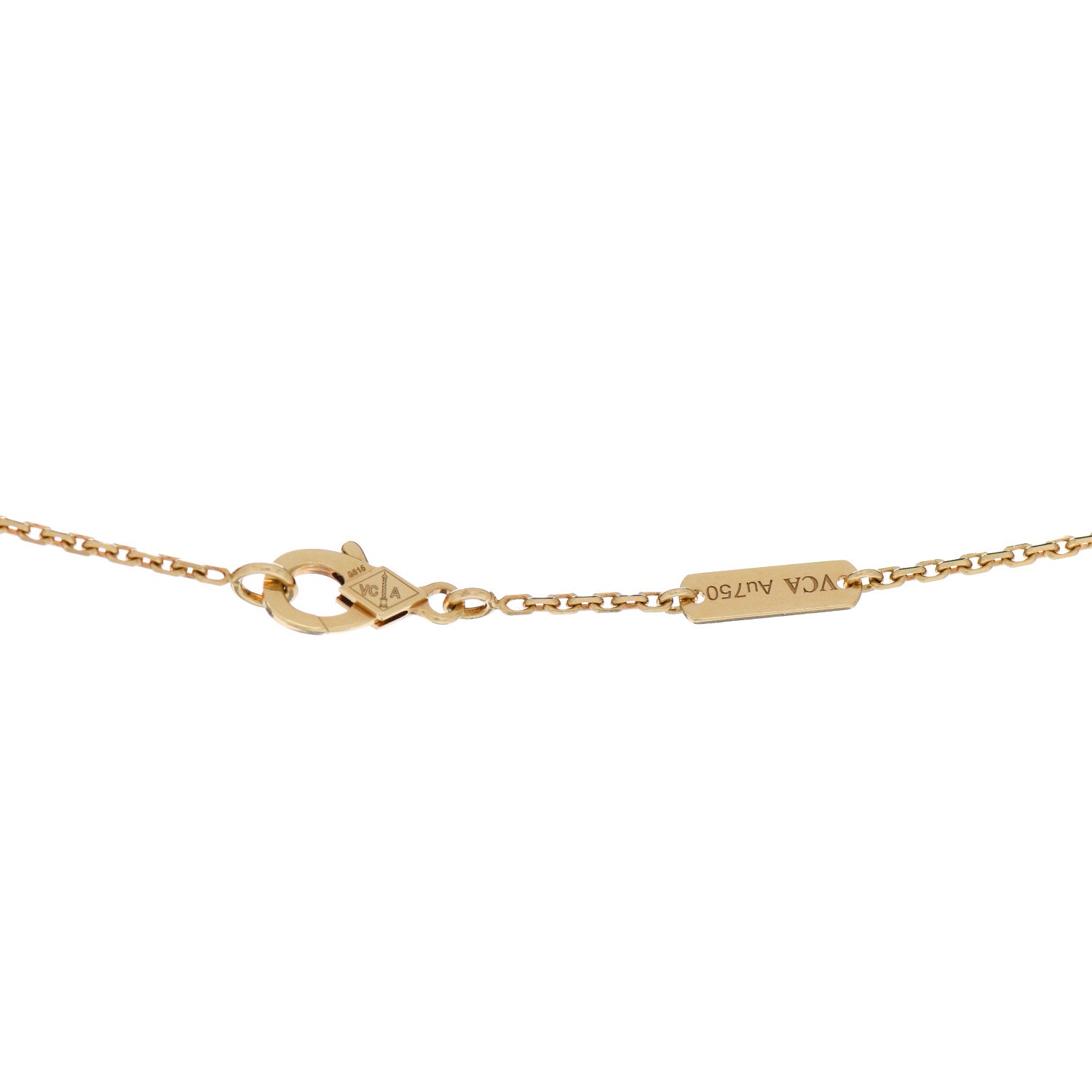 Van Cleef & Arpels 18K Yellow Gold Black Onyx Vintage Alhambra Pendant Necklace 4 of 5
