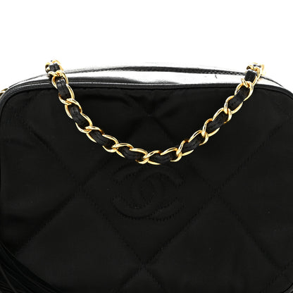 Chanel Satin Quilted Tassel Camera Case Black 9 of 14