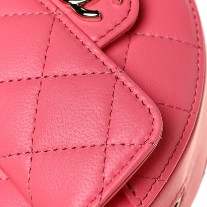Chanel Lambskin Quilted CC In Love Heart Waist Belt Bag With Chain Pink 10 of 13