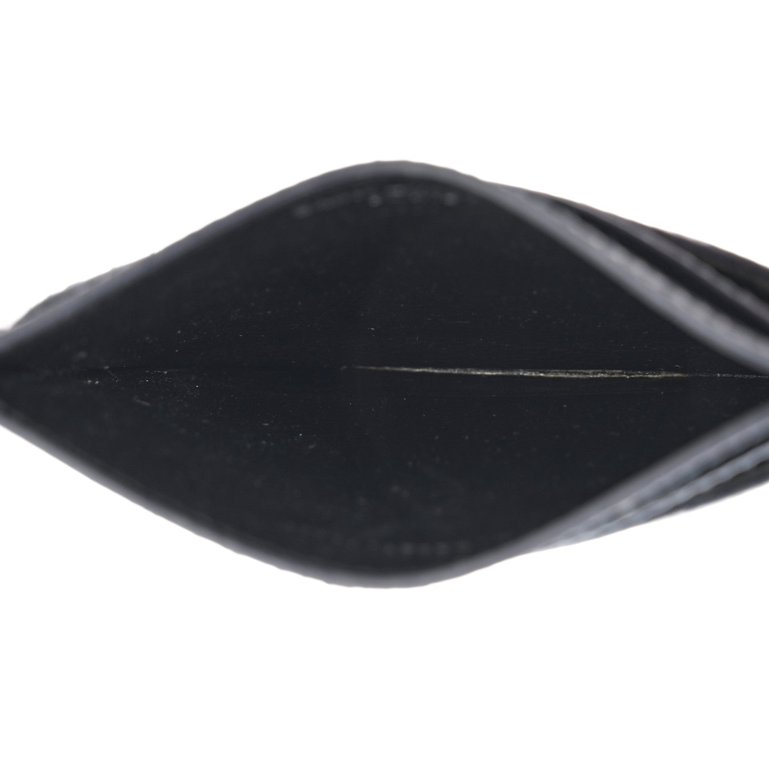 Saint Laurent Grain De Poudre Matelasse Chevron Monogram Credit Card Case Navy 5 of 7