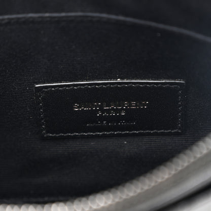 Saint Laurent Grain De Poudre Chevron Monogram Monochrome Bill Pouch Black 6 of 8