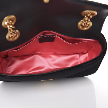 Gucci Velvet Matelasse Mini GG Marmont Shoulder Bag Black 5 of 7