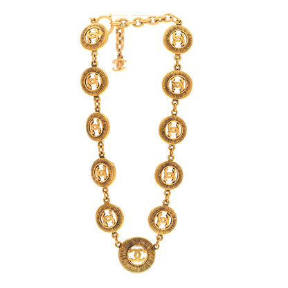 Chanel Metal CC Medallion Necklace Gold 3 of 7