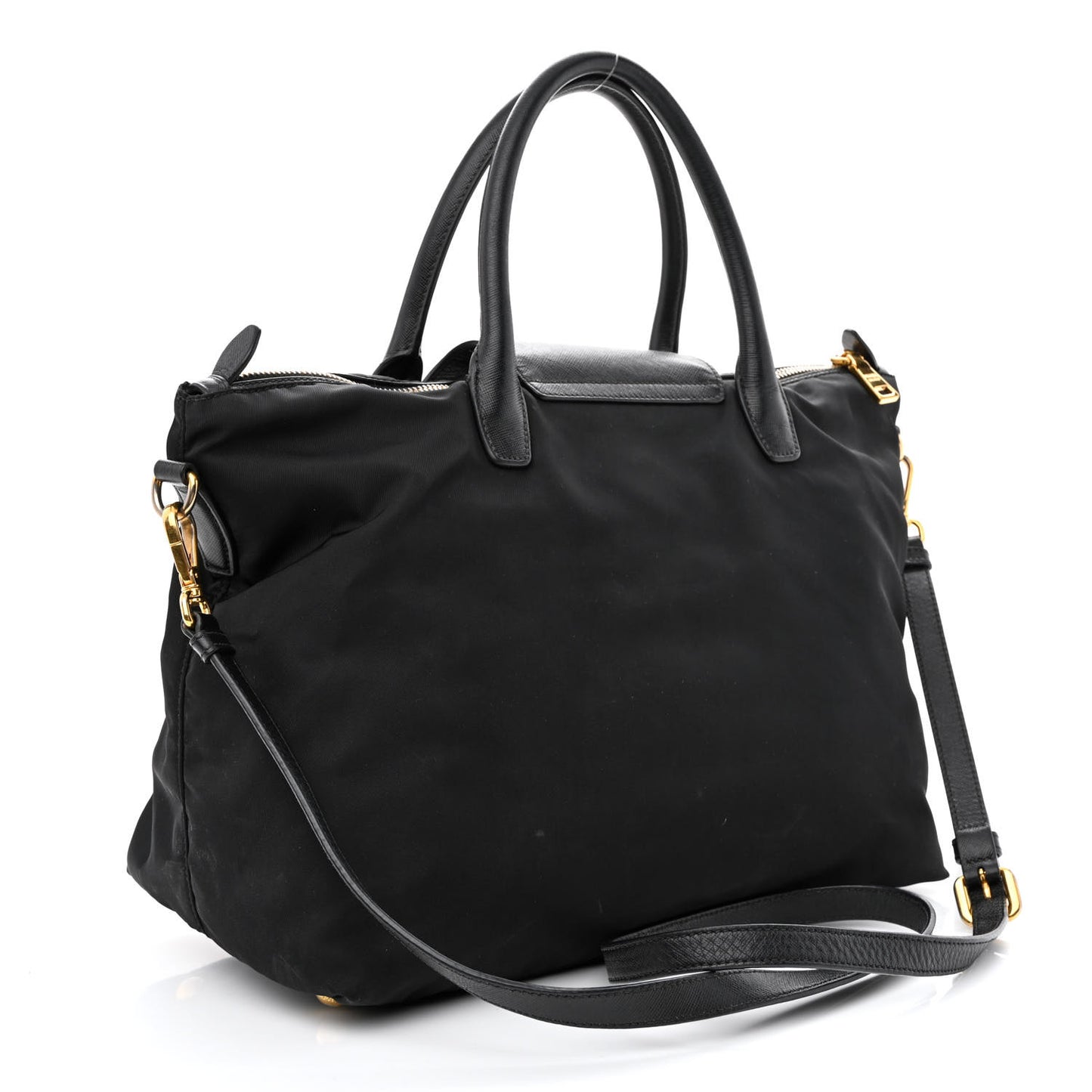 Tessuto Nylon Saffiano Tote Black