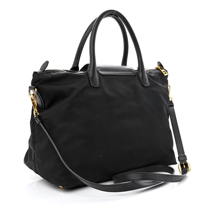 Prada Tessuto Nylon Saffiano Tote Black 3 of 13