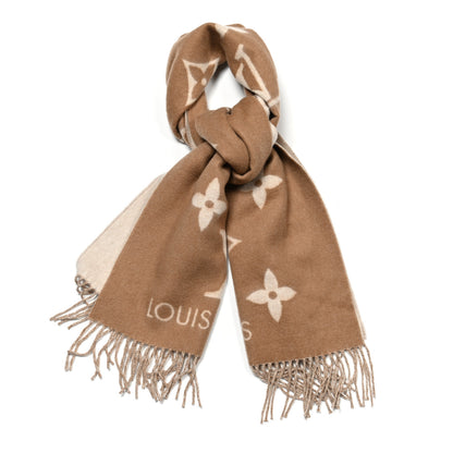 Louis Vuitton Cashmere Monogram Reykjavik Scarf Sable 1 of 4