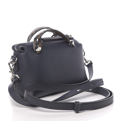 Fendi Vitello Dolce Bi-Color FF 1974 Embossed Mini By The Way Boston Bag Midnight Maya Black 3 of 10