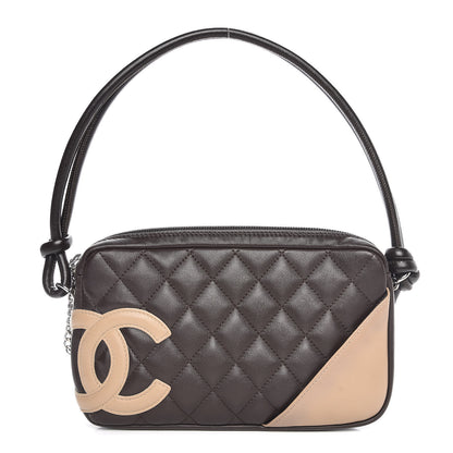 Chanel Calfskin Quilted Cambon Pochette Brown Beige 1 of 7