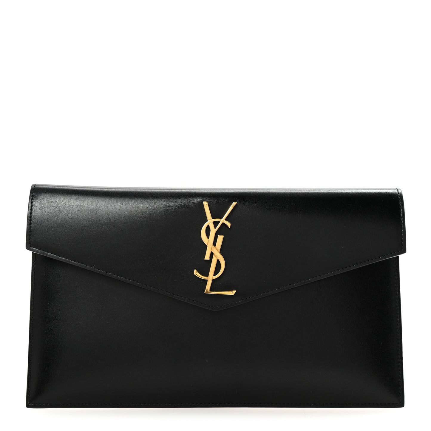 Smooth Shiny Calfskin Monogram Uptown Pouch Black
