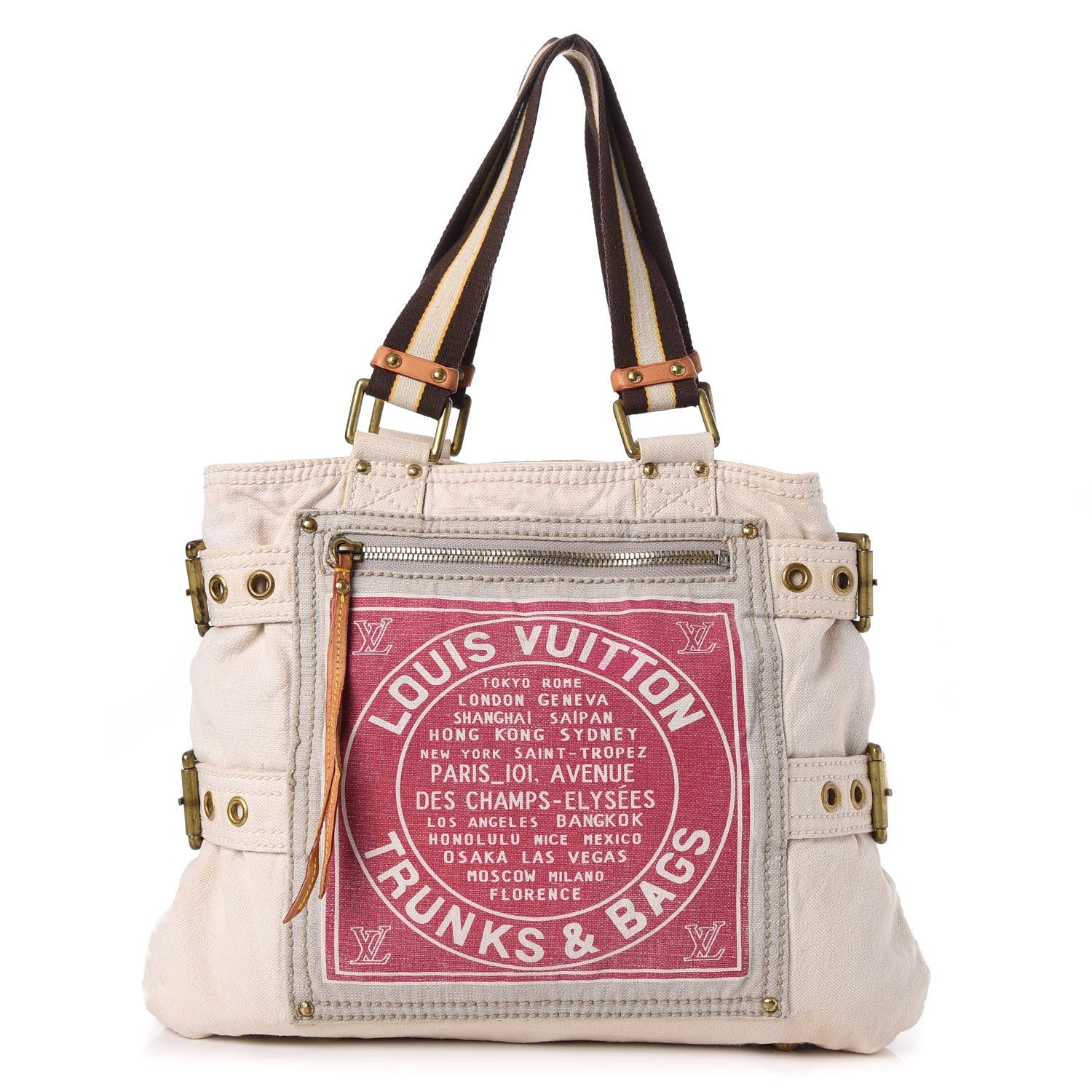 Louis Vuitton Toile Globe Shopper Cabas MM Red 1 of 7