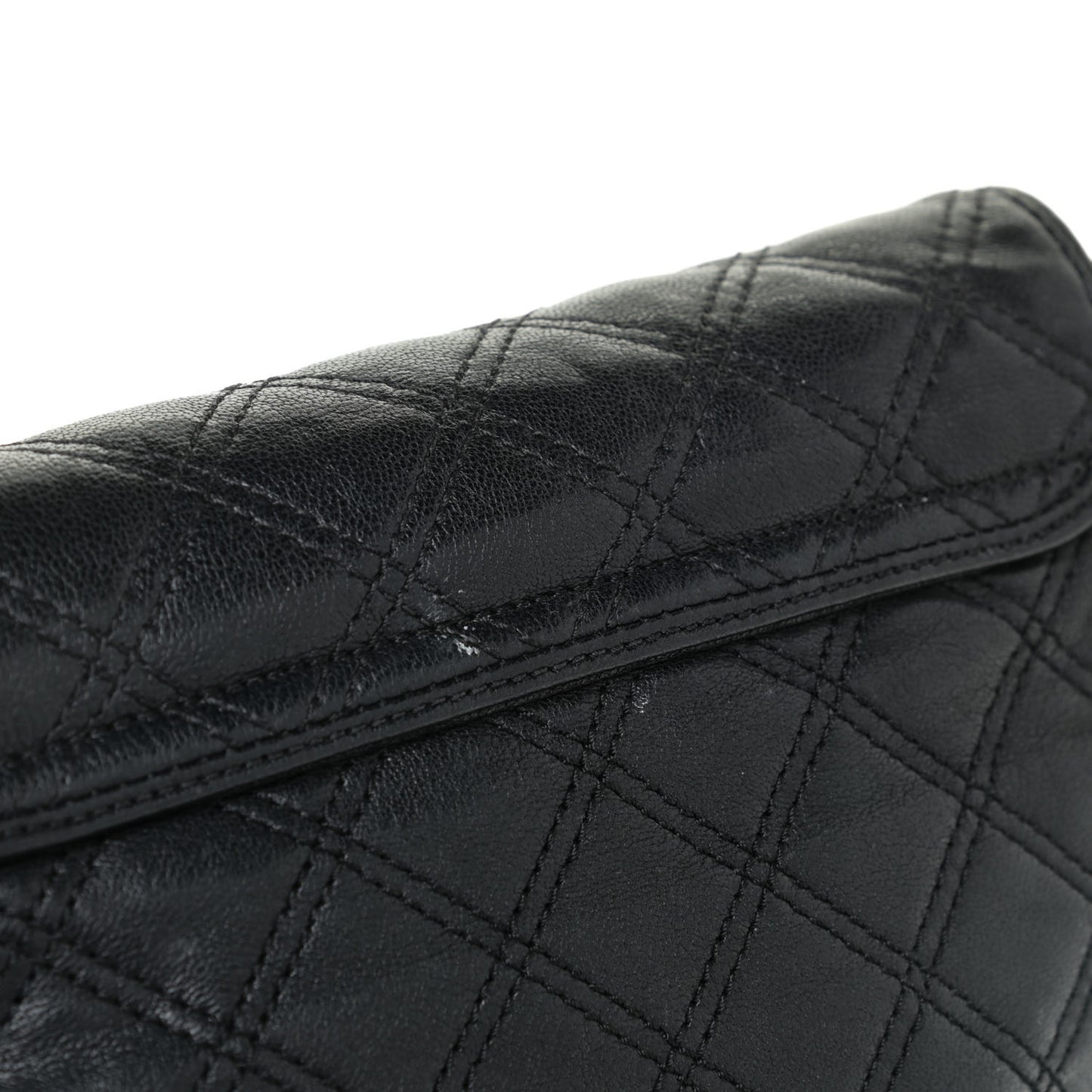 Lacquered Lambskin Baroque The Large Single Flap Black