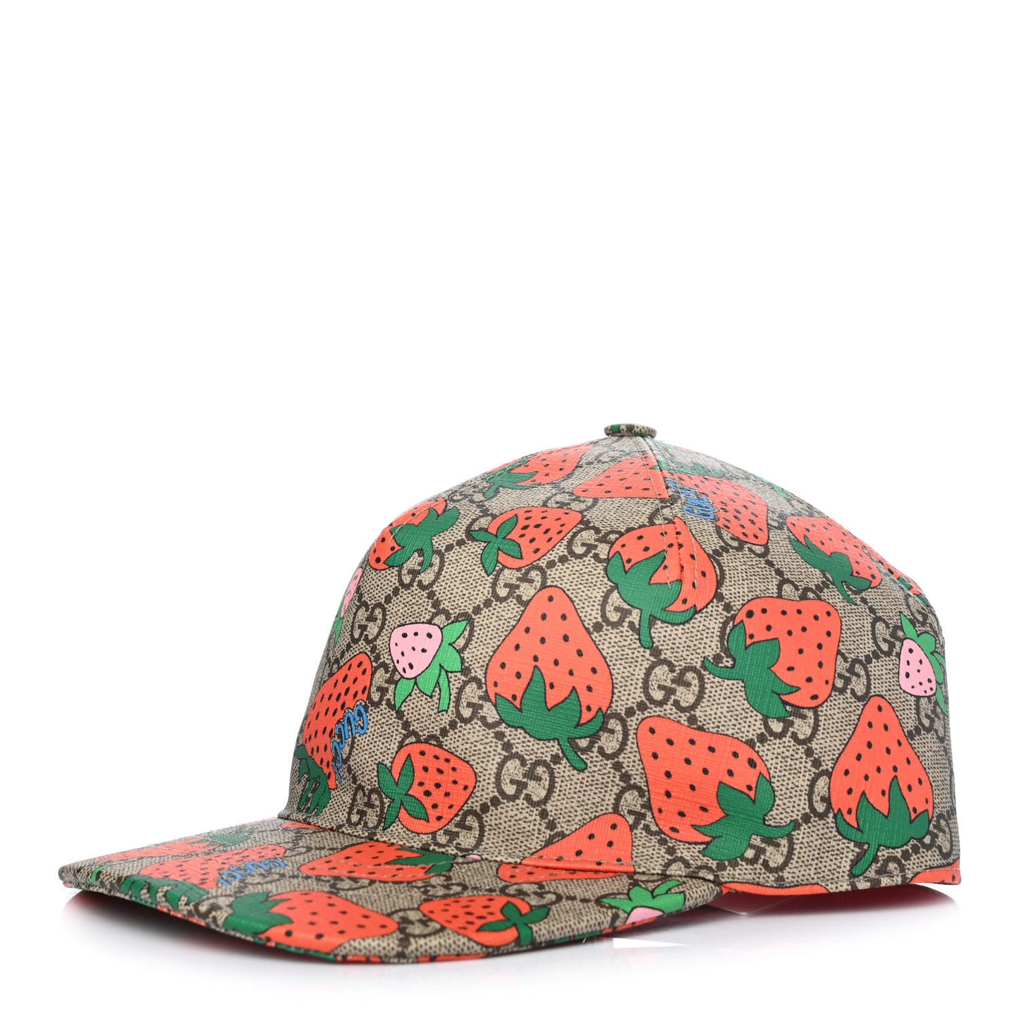 GG Supreme Monogram Strawberry Baseball Hat XL Beige