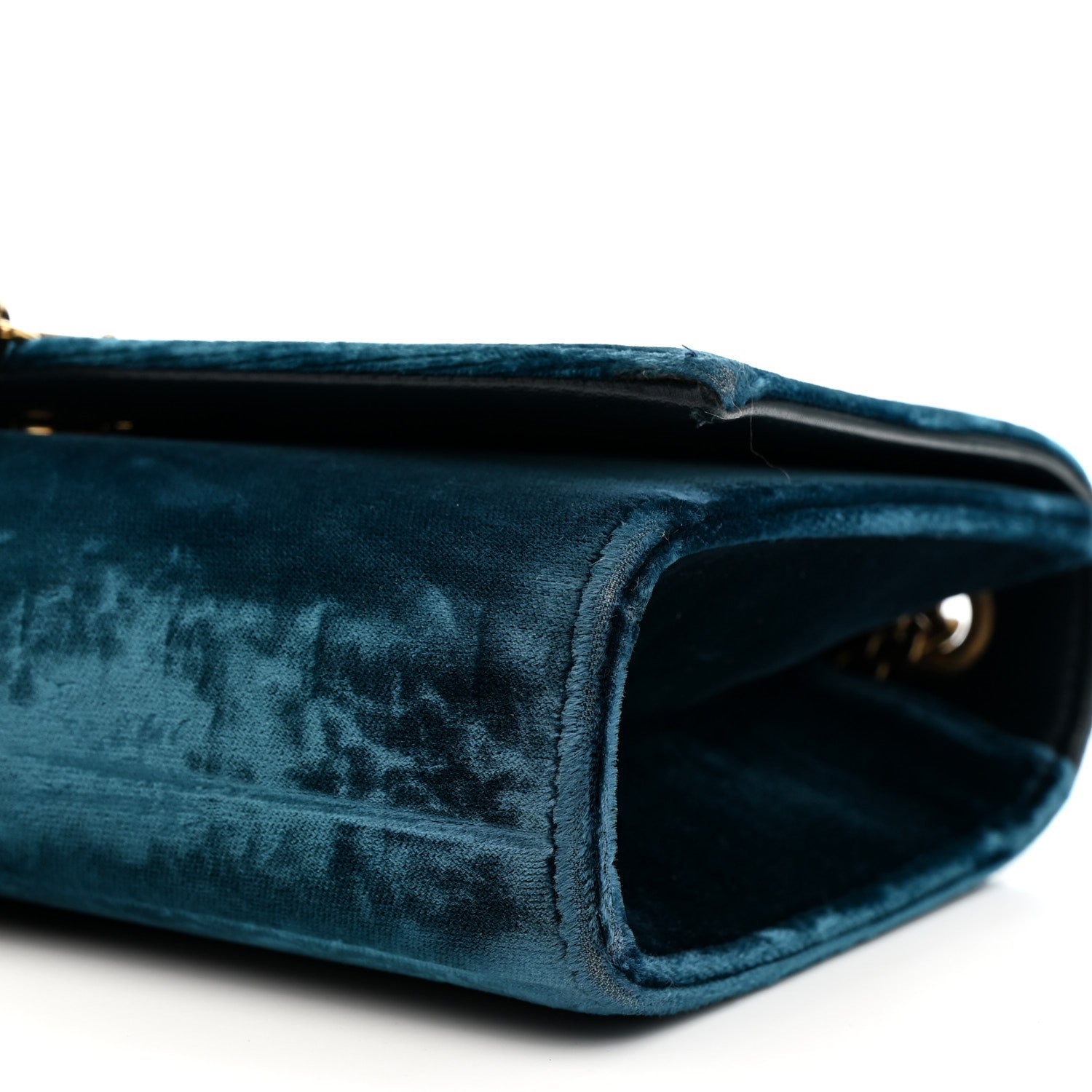 Saint Laurent Velvet Small Classic Monogram Kate Tassel Satchel Blue 10 of 21