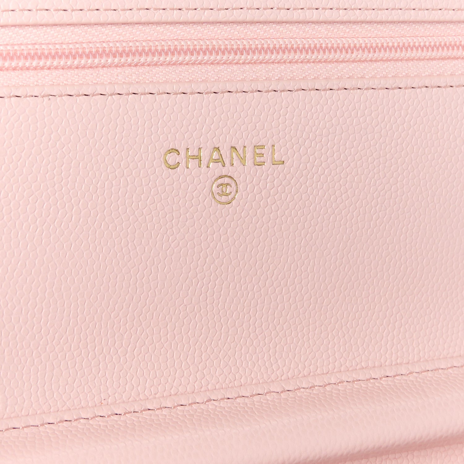 Chanel Shiny Caviar Enamel Quilted CC Wallet On Chain WOC Light Pink 6 of 12