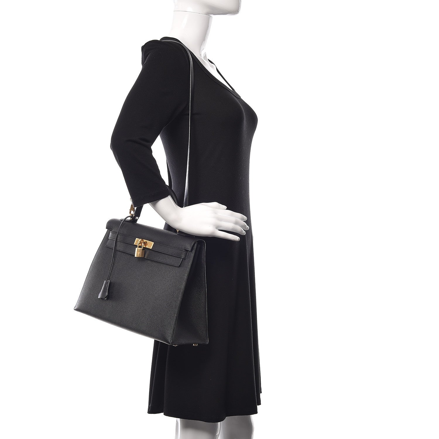 Hermes Epsom Kelly Sellier 32 Black 2 of 10