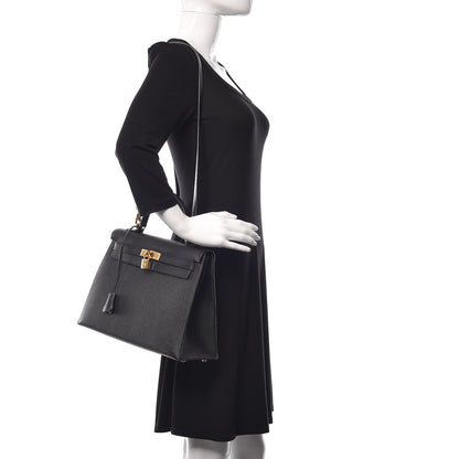 Hermes Epsom Kelly Sellier 32 Black 2 of 10
