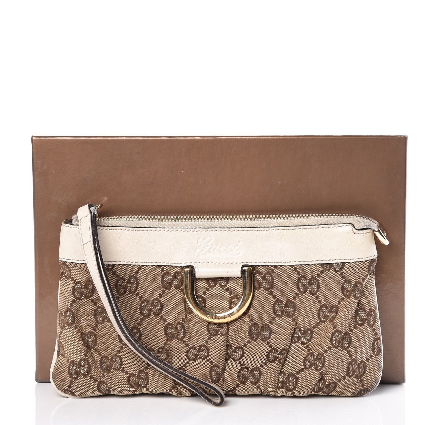 Monogram D Ring Wristlet White