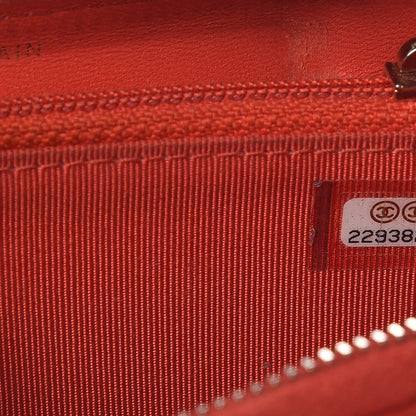 Chanel Lambskin Quilted Small Zip Around Wallet Red 8 of 14