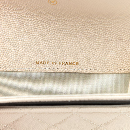 Chanel Caviar Quilted Flap Card Holder Wallet Light Beige 7 of 9