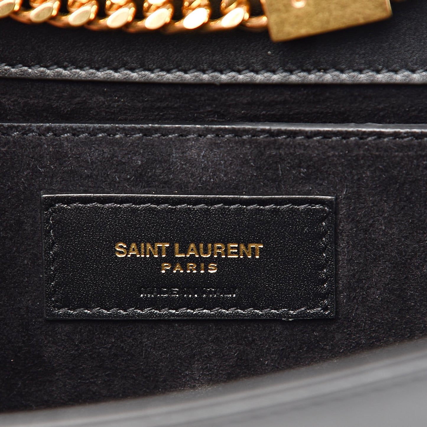 Calfskin Small Classic Monogram Kate Tassel Satchel Black