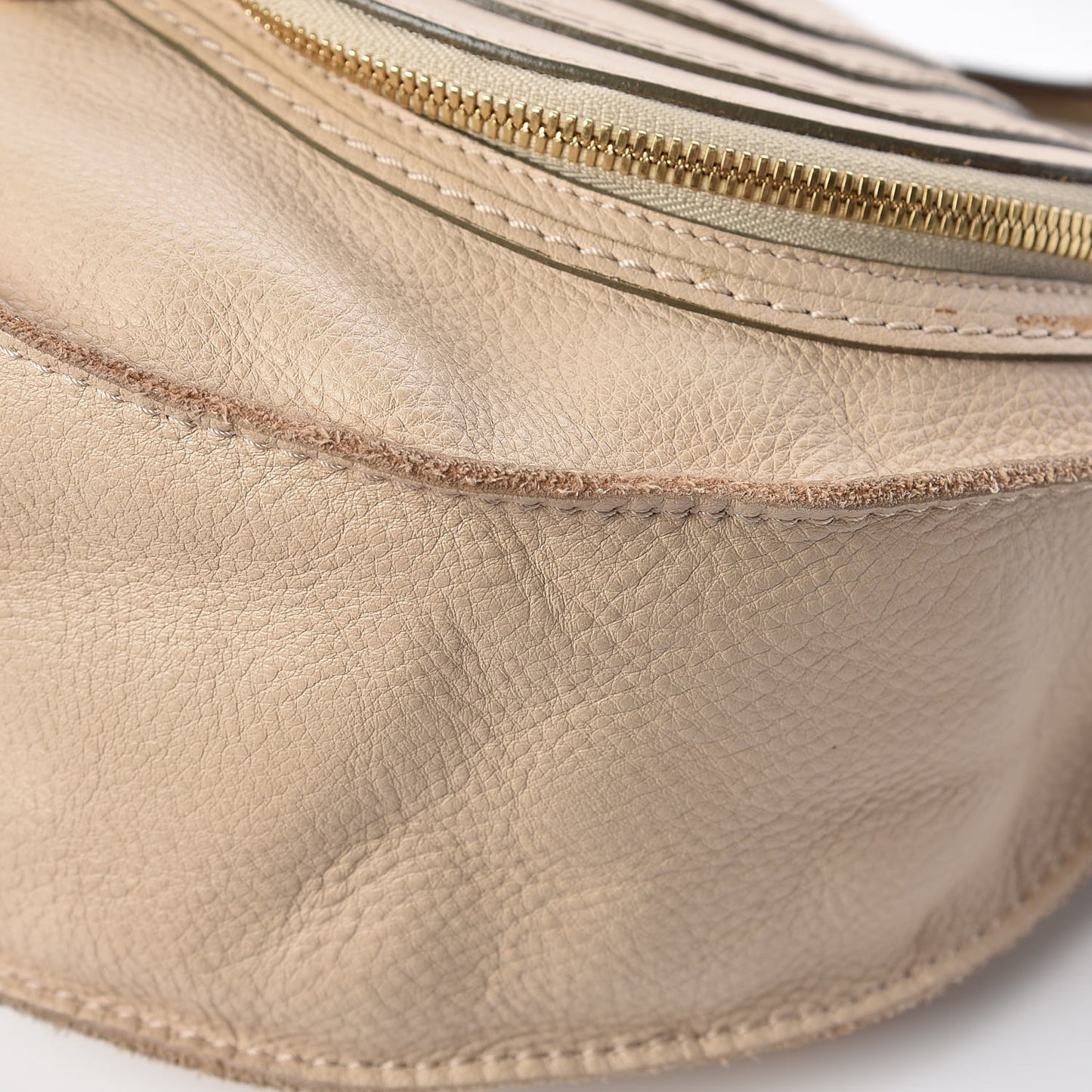 Calfskin Medium Marcie Round Zip Crossbody Bag Angora Beige