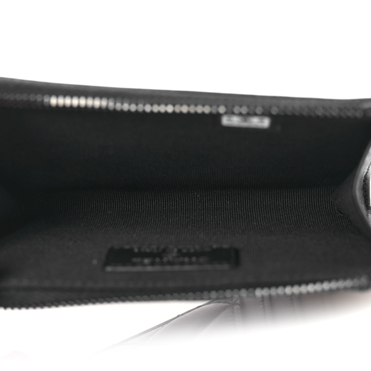 Chanel Pearly Lambskin Quilted Zip Card Holder So Black 5 of 8
