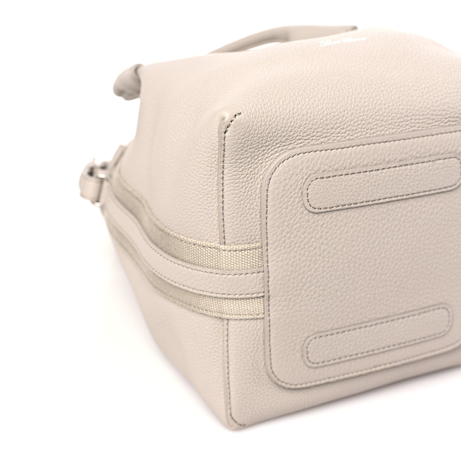 Loro Piana Grained Calfskin Small Bale Bag Dust Stone 8 of 9