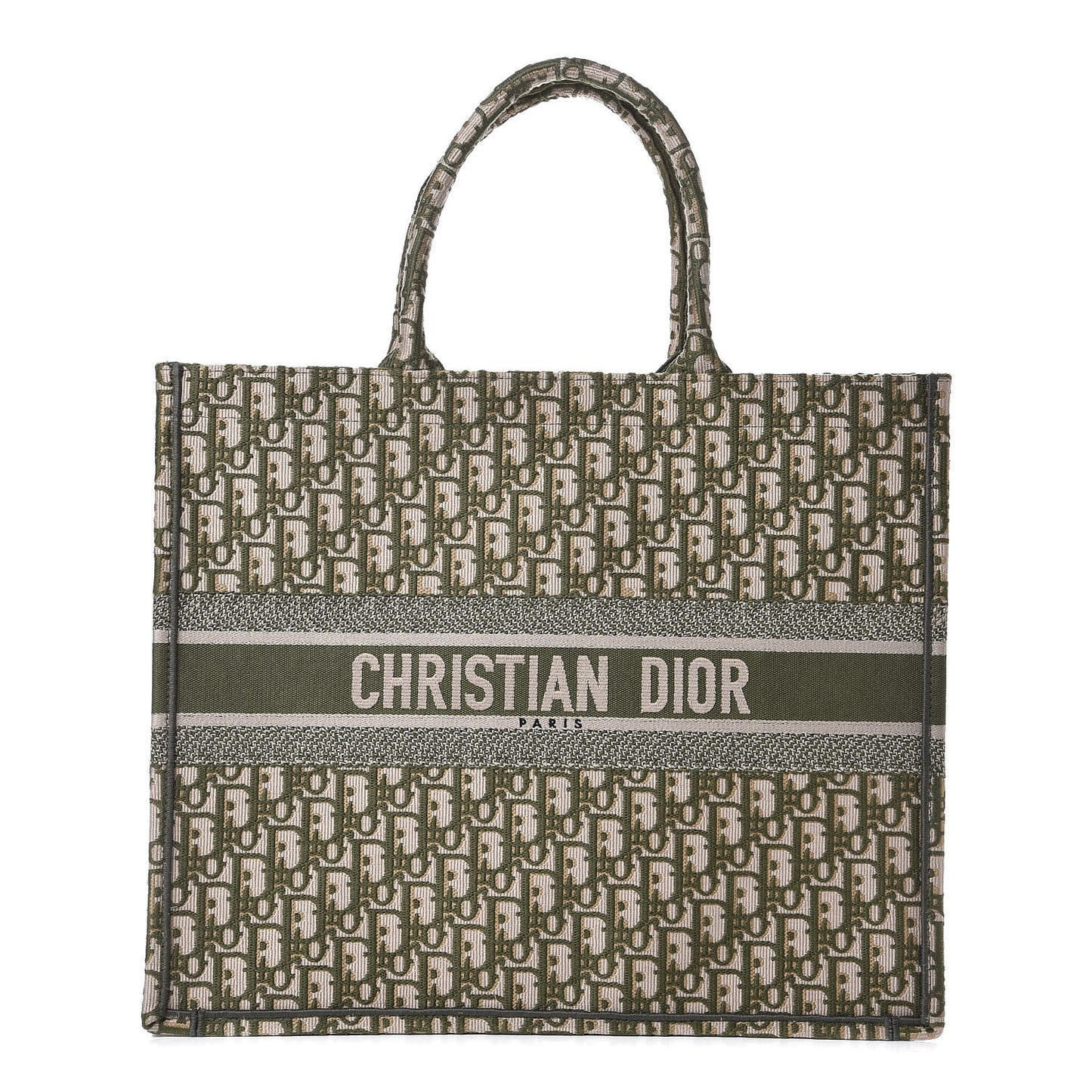 Oblique Large Book Tote Vert Multicolor