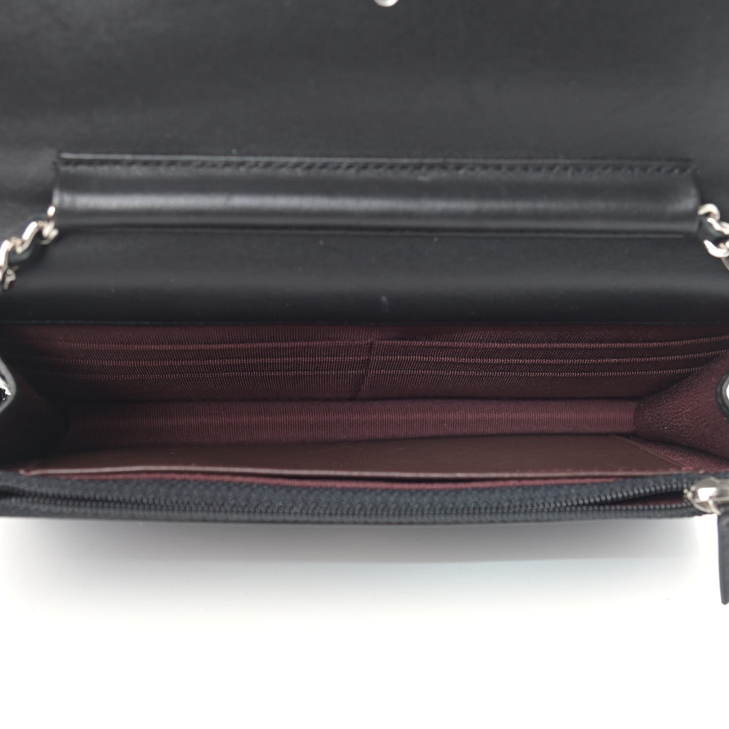 Lambskin Quilted Wallet On Chain WOC Black