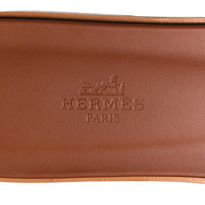 Hermes Box Calfskin Oran Sandals 40 Gold 8 of 8