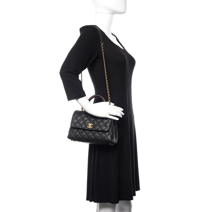 Chanel Caviar Lizard Embossed Quilted Mini Coco Handle Flap Black 2 of 12