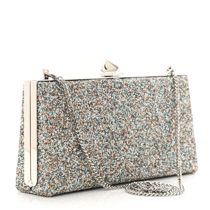 Jimmy Choo Coarse Glitter Celeste Clutch Silver Multicolor 2 of 8